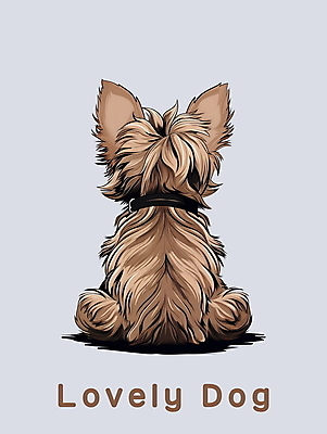 PSD 편집이미지 한마리 사람없음 뒷모습 갈색 귀여움 개 강아지 요크셔테리어 개목걸이 이미지편집 1 뷰포인트 컬러 컨셉 포유류 반려동물 테리어 애견용품 파일형식