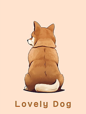 PSD 편집이미지 한마리 응시 앉기 사람없음 뒷모습 갈색 귀여움 개 강아지 시바견 이미지편집 1 시선 뷰포인트 컬러 컨셉 포유류 모션 반려동물 파일형식