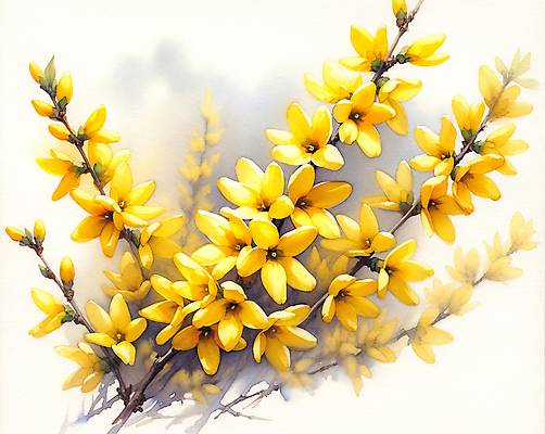 JPG 꽃 백그라운드 일러스트 수채화 사람없음 노란색 봄 분위기 국내일러스트 AI일러스트 AI콘텐츠 식물 계절 컬러 컨셉 파일형식