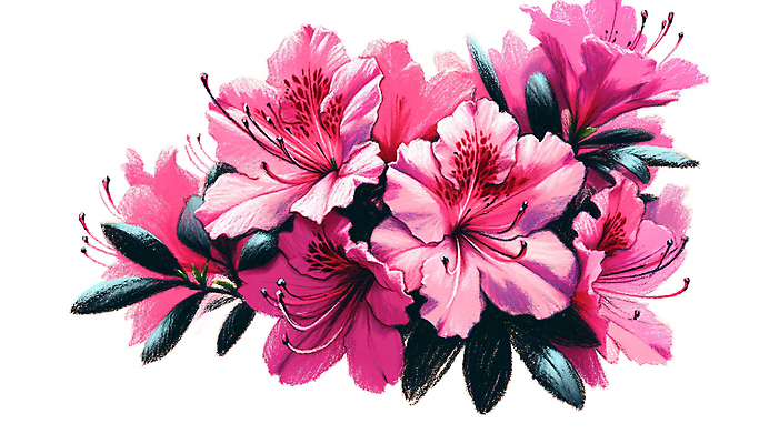 JPG 분홍색 백그라운드 일러스트 사람없음 봄 화려 진달래 파스텔 국내일러스트 AI일러스트 AI콘텐츠 계절 꽃 컬러 컨셉 학용품 파일형식