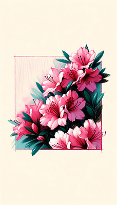 JPG 분홍색 백그라운드 일러스트 사람없음 봄 화려 진달래 파스텔 국내일러스트 AI일러스트 AI콘텐츠 계절 꽃 컬러 컨셉 학용품 파일형식