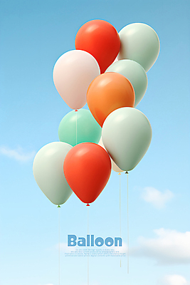 PSD 구름 편집이미지 하늘 타이포그라피 사람없음 화려 풍선 카피스페이스 이미지편집 자연요소 문자 컨셉 공백 파일형식