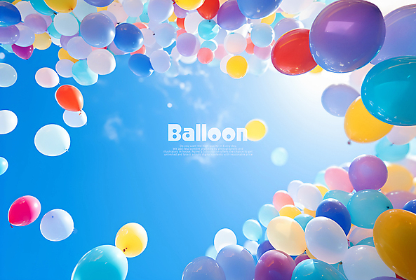 PSD 구름 편집이미지 하늘 타이포그라피 사람없음 화려 풍선 카피스페이스 이미지편집 자연요소 문자 컨셉 공백 파일형식