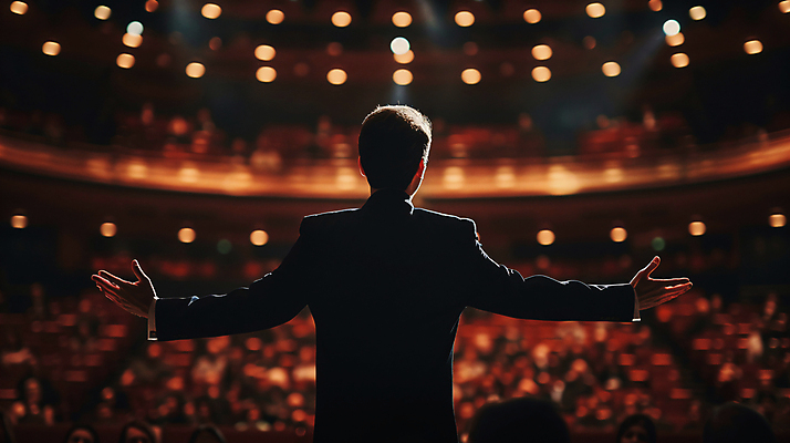 JPG 편집이미지 남자 음악 연주 팔벌리기 한명 상반신 성인 공연 무대 보케 지휘자 성인남자한명만 편집실사 AI인물포토 AI콘텐츠 1 모션 문화예술 사람 이벤트 음악가 CG 남자한명만 성인남자만 파일형식 AI포토