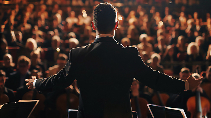 JPG 편집이미지 남자 음악 연주 팔벌리기 한명 상반신 성인 공연 무대 군중 지휘자 성인남자한명만 편집실사 AI인물포토 AI콘텐츠 1 모션 문화예술 사람 이벤트 음악가 CG 남자한명만 성인남자만 파일형식 AI포토