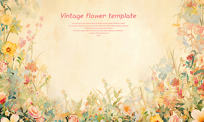 PSD 편집이미지 꽃 프레임 사람없음 봄 빈티지 카피스페이스 편집소스 이미지편집 식물 계절 컨셉 공백 파일형식