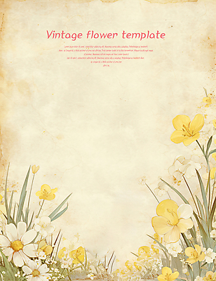 PSD 편집이미지 꽃 프레임 사람없음 봄 빈티지 카피스페이스 편집소스 이미지편집 식물 계절 컨셉 공백 파일형식