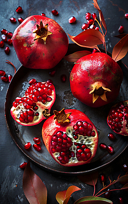 JPG 편집이미지 백그라운드 단면 건강 사람없음 빨간색 신선 낟알 석류 편집실사 AI포토 AI콘텐츠 컬러 과일 CG 파일형식