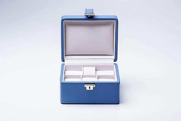 JPG 편집이미지 사람없음 파란색 상자 우아함 디지털합성 보관함 보석함 목업 편집실사 AI포토 AI콘텐츠 컬러 컨셉 CG 파일형식