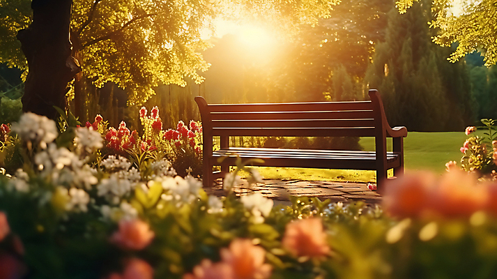 JPG 나무 편집이미지 꽃 벤치 자연 휴식 풍경 사람없음 풀 디지털합성 힐링 편집실사 AI포토 AI콘텐츠 식물 컨셉 의자 CG 생태계 파일형식