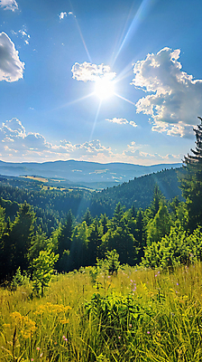 JPG 나무 구름 편집이미지 자연 하늘 나뭇잎 풍경 사람없음 태양 환경 들꽃 분위기 숲 디지털합성 편집실사 AI포토 AI콘텐츠 자연요소 식물 꽃 컨셉 잎 CG 생태계 파일형식