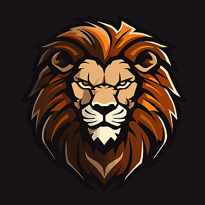 일러스트 사람없음 갈색 머리 검은색 사자 심볼 국내일러스트 AI파일 컬러 포유류 신체부위 파일형식 벡터