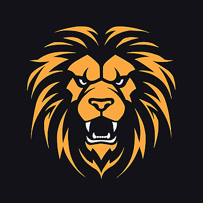 일러스트 사람없음 노란색 검은색 사자 심볼 국내일러스트 AI파일 컬러 포유류 파일형식 벡터