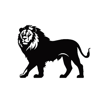 일러스트 사람없음 검은색 사자 심볼 심플 국내일러스트 AI파일 컬러 포유류 파일형식 벡터