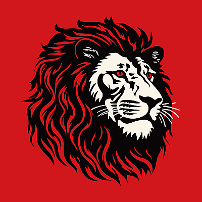일러스트 사람없음 빨간색 검은색 사자 심볼 국내일러스트 AI파일 컬러 포유류 파일형식 벡터