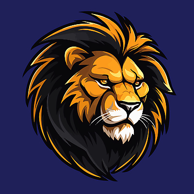 일러스트 사람없음 파란색 노란색 사자 심볼 국내일러스트 AI파일 컬러 포유류 파일형식 벡터