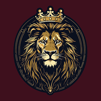 일러스트 왕관 프레임 사람없음 갈색 사자 심볼 국내일러스트 AI파일 컬러 포유류 파일형식 벡터