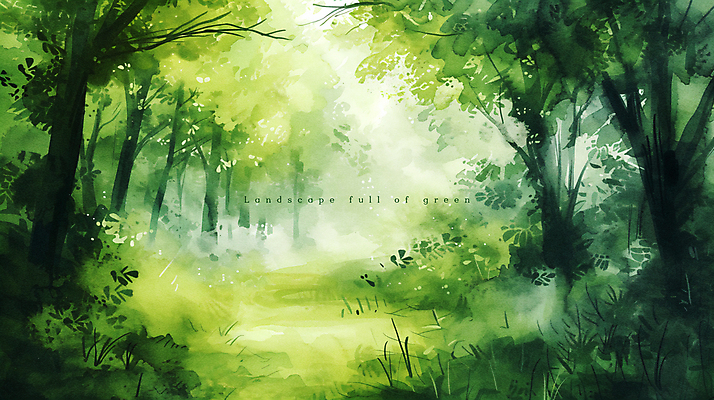 PSD 나무 편집이미지 자연 수채화 풍경 사람없음 초록색 여름 봄 숲 싱그러움 이미지편집 식물 계절 컬러 생태계 파일형식