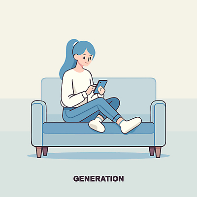 전신 캐릭터 여자 일러스트 한명 들기 앉기 성인 파란색 스마트폰 소파 디지털 성인여자한명만 노마드족 국내일러스트 일러캐릭터 AI파일 1 라이프스타일 컬러 의자 모션 사람 핸드폰 스마트기기 신조어 여자한명만 성인여자만 파일형식 벡터