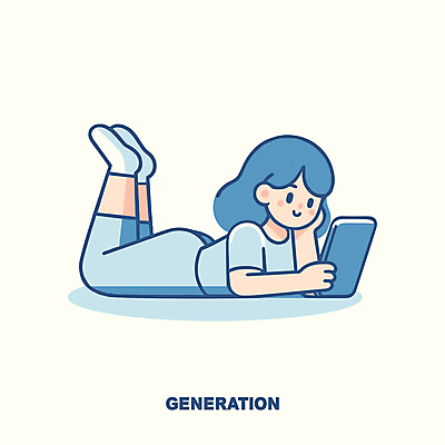 전신 캐릭터 응시 여자 엎드리기 일러스트 한명 들기 성인 파란색 태블릿 디지털 턱괴기 집중 성인여자한명만 노마드족 국내일러스트 일러캐릭터 AI파일 시청하다 1 라이프스타일 시선 컬러 컨셉 모션 사람 전자제품 스마트기기 신조어 여자한명만 성인여자만 파일형식 벡터