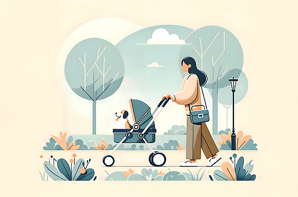 JPG 전신 나무 공원 여자 반려견 가로등 일러스트 가족 한명 잔디 성인 초록색 산책 산책로 개 강아지 승차 유모차 성인여자한명만 개모차 국내일러스트 AI일러스트 AI콘텐츠 식물 1 공공시설 길 컬러 포유류 관계 모션 휴식 사람 반려동물 아기용품 애견용품 여자한명만 성인여자만 파일형식