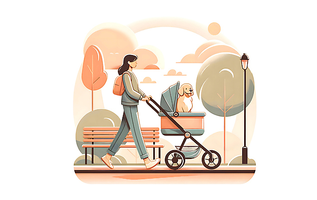 JPG 전신 나무 구름 공원 여자 반려견 가로등 벤치 의자 일러스트 가족 하늘 한명 잔디 성인 초록색 주황색 산책 산책로 개 강아지 승차 유모차 성인여자한명만 개모차 국내일러스트 AI일러스트 AI콘텐츠 자연요소 식물 1 공공시설 길 컬러 가구 포유류 관계 모션 휴식 사람 반려동물 아기용품 애견용품 여자한명만 성인여자만 파일형식