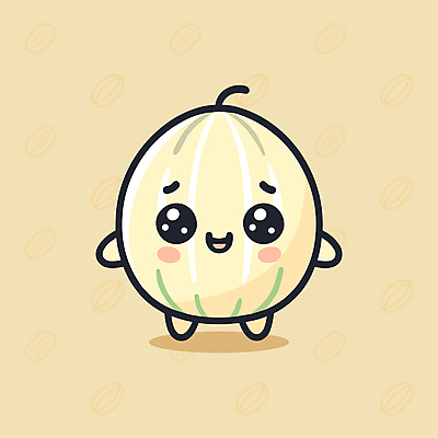 캐릭터 일러스트 의인화 사람없음 여름 노란색 귀여움 참외 과일캐릭터 일러캐릭터 AI파일 계절 컬러 컨셉 과일 파일형식 벡터