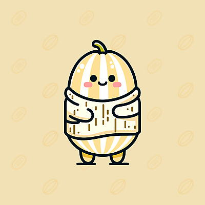 캐릭터 일러스트 의인화 사람없음 여름 노란색 귀여움 니트 참외 과일캐릭터 일러캐릭터 AI파일 계절 컬러 컨셉 상의 과일 파일형식 벡터