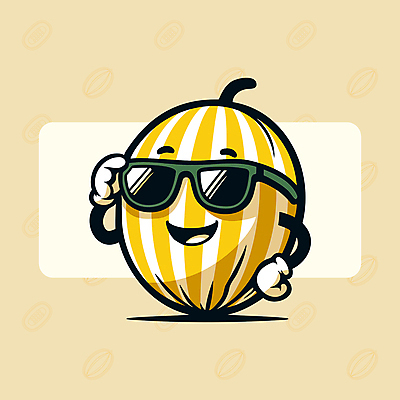 캐릭터 일러스트 의인화 사람없음 여름 선글라스 노란색 귀여움 복고 참외 과일캐릭터 일러캐릭터 AI파일 계절 안경 컬러 컨셉 과일 파일형식 벡터