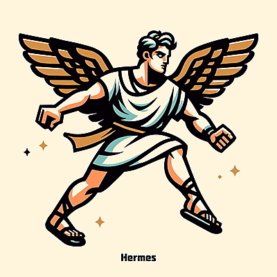 전신 남자 날개 일러스트 한명 성인 신 신화 그리스로마신화 헤르메스 성인남자한명만 국내일러스트 AI파일 1 종교 사람 신_종교 남자한명만 성인남자만 파일형식 벡터