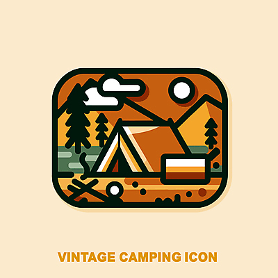 나무 일러스트 산 아웃도어 텐트 사람없음 라벨 캠핑 빈티지 캠핑장 엘리먼트 국내일러스트 AI파일 식물 컨셉 레저 프레임 캠핑도구 파일형식 벡터