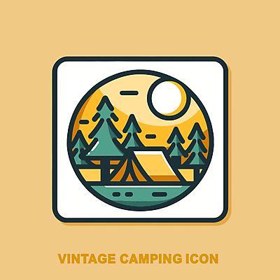 나무 일러스트 산 아웃도어 텐트 사람없음 라벨 캠핑 빈티지 캠핑장 엘리먼트 국내일러스트 AI파일 식물 컨셉 레저 프레임 캠핑도구 파일형식 벡터