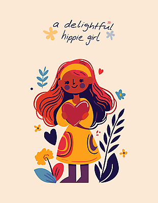 여자 꽃 행복 일러스트 나뭇잎 한명 미소 들기 성인 평화 자유 하트 히피 성인여자한명만 국내일러스트 AI파일 모양 식물 1 감정 컨셉 잎 모션 표정 사람 여자한명만 성인여자만 파일형식 벡터