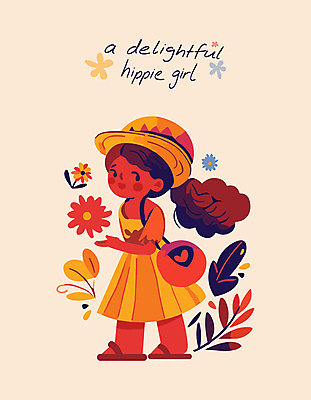 모자 여자 꽃 행복 가방 일러스트 나뭇잎 한명 미소 성인 평화 자유 히피 성인여자한명만 국내일러스트 AI파일 식물 1 잡화 감정 컨셉 잎 표정 사람 여자한명만 성인여자만 파일형식 벡터