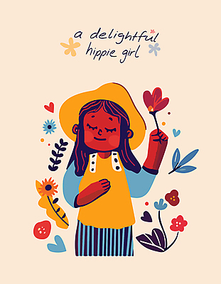 모자 여자 꽃 행복 일러스트 나뭇잎 한명 미소 들기 성인 평화 눈감음 자유 히피 성인여자한명만 국내일러스트 AI파일 식물 1 잡화 감정 컨셉 잎 모션 표정 사람 여자한명만 성인여자만 파일형식 벡터