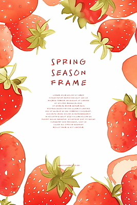 PSD 디자인 일러스트 프레임 사람없음 장식 빨간색 봄 국내일러스트 계절 컬러 파일형식
