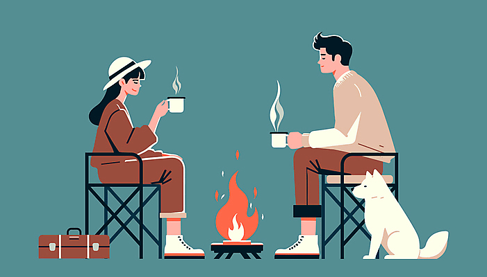 전신 한마리 커플 여자 남자 반려견 커피 의자 일러스트 휴식 대화 들기 앉기 성인 두명 파란색 마주보기 머그컵 개 모닥불 마주앉기 성인만 국내일러스트 AI파일 1 음료 컬러 가구 컨셉 포유류 관계 모션 불 말하기 사람 컵 반려동물 파일형식 벡터