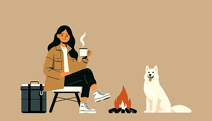 전신 한마리 여자 반려견 커피 의자 일러스트 휴식 한명 들기 앉기 성인 취미 야외 갈색 머그컵 다리꼬기 개 모닥불 성인여자한명만 국내일러스트 AI파일 1 음료 컬러 가구 컨셉 포유류 모션 불 사람 컵 반려동물 여자한명만 성인여자만 파일형식 벡터