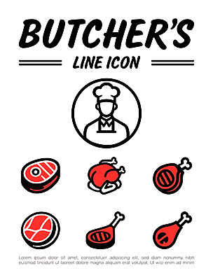 아이콘 모자 남자 뼈 생고기 육류 스테이크 한명 성인 빨간색 닭고기 라인아이콘 닭다리 양고기 닭날개 마블링 정육점 칠면조고기 성인남자한명만 2D아이콘 AI파일 1 잡화 컬러 식재료 서양음식 사람 상점 남자한명만 성인남자만 파일형식 벡터