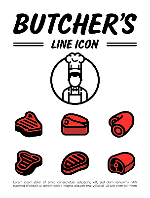 아이콘 남자 나비넥타이 뼈 요리사모자 육류 스테이크 한명 성인 빨간색 내장 라인아이콘 곱창 정육점 특수부위 성인남자한명만 2D아이콘 AI파일 모자_잡화 1 컬러 식재료 넥타이 서양음식 사람 상점 요리사 부위 남자한명만 성인남자만 파일형식 벡터
