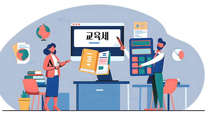 JPG 여자 교육 남자 백그라운드 일러스트 들기 성인 두명 책 연필 지구본 모니터 교사 계산기 가리킴 디지털합성 법 세금 성인만 편집소스 국내일러스트 AI일러스트 AI콘텐츠 직업 모션 문구용품 학용품 사람 손짓 컴퓨터 필기구 장비 파일형식