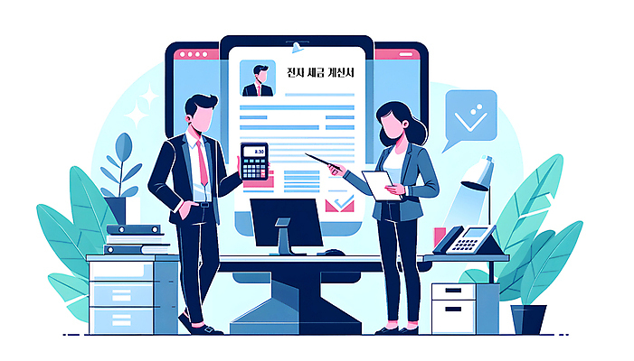 JPG 여자 남자 백그라운드 일러스트 들기 성인 두명 태블릿 펜 모니터 계산기 가리킴 책상 디지털합성 법 계산서 서류판 세금 세금계산서 성인만 편집소스 국내일러스트 AI일러스트 AI콘텐츠 가구 모션 문구용품 사람 손짓 전자제품 스마트기기 컴퓨터 필기구 사무용품 장비 파일형식