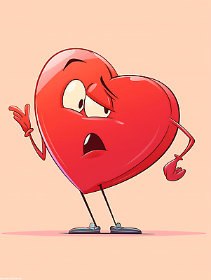 JPG 일러스트 표정 사랑 사람없음 빨간색 하트 유머 디지털합성 편집소스 하트캐릭터 일러캐릭터 AI일러스트 AI콘텐츠 모양 캐릭터 감정 컬러 파일형식