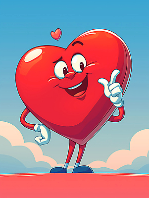 JPG 구름 일러스트 하늘 표정 사랑 웃음 사람없음 빨간색 하트 디지털합성 편집소스 하트캐릭터 일러캐릭터 AI일러스트 AI콘텐츠 자연요소 모양 캐릭터 감정 컬러 파일형식