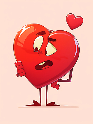 JPG 일러스트 표정 사랑 사람없음 빨간색 하트 디지털합성 편집소스 하트캐릭터 일러캐릭터 AI일러스트 AI콘텐츠 모양 캐릭터 감정 컬러 파일형식