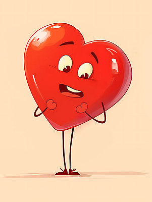 JPG 일러스트 표정 사랑 사람없음 빨간색 하트 편집소스 하트캐릭터 일러캐릭터 AI일러스트 AI콘텐츠 모양 캐릭터 감정 컬러 파일형식