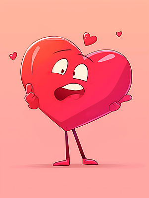 JPG 일러스트 표정 사랑 사람없음 빨간색 하트 디지털합성 편집소스 하트캐릭터 일러캐릭터 AI일러스트 AI콘텐츠 모양 캐릭터 감정 컬러 파일형식