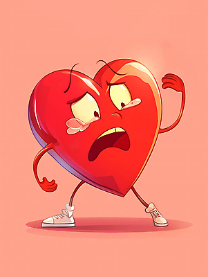 JPG 일러스트 표정 사랑 사람없음 빨간색 하트 울음 눈물 디지털합성 편집소스 하트캐릭터 일러캐릭터 AI일러스트 AI콘텐츠 모양 캐릭터 감정 컬러 파일형식