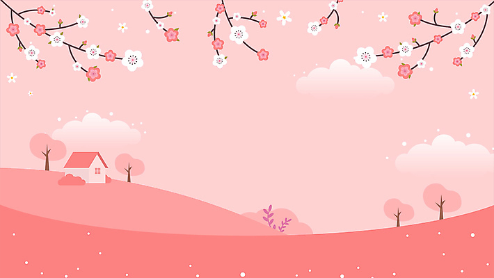 나무 구름 분홍색 백그라운드 자연 주택 풍경 초원 사람없음 봄풍경 봄 벚꽃 카피스페이스 봄배경 모션그래픽 MP4 MOV 자연요소 식물 계절 꽃 컬러 건물 공백 생태계 동영상 파일형식