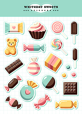 스티커 일러스트 곰 화이트데이 아이스크림 디저트 막대사탕 사탕 사람없음 세트 초콜릿 컵케이크 머핀 젤리 막대아이스크림 엘리먼트 초코바 아기자기 국내일러스트 AI파일 동물 음식 빵 컨셉 포유류 데이이벤트 케이크 파일형식 벡터
